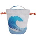 Wave Tsunami Tidal Wave Ocean Sea Water Drawstring Bucket Bag View1