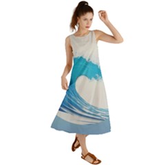 Wave Tsunami Tidal Wave Ocean Sea Water Summer Maxi Dress by Wegoenart