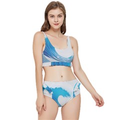 Wave Tsunami Tidal Wave Ocean Sea Water Frilly Bikini Set by Wegoenart