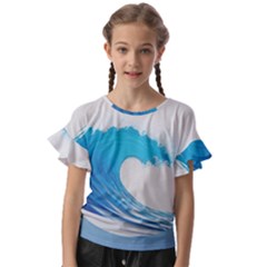 Wave Tsunami Tidal Wave Ocean Sea Water Kids  Cut Out Flutter Sleeves by Wegoenart