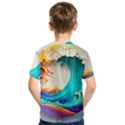 Tsunami Tidal Wave Wave Minimalist Ocean Sea 3 Kids  Sport Mesh Tee View2