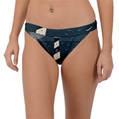 Lighthouse Abstract Ocean Sea Waves Water Blue Band Bikini Bottoms by Wegoenart