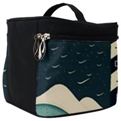 Lighthouse Abstract Ocean Sea Waves Water Blue Make Up Travel Bag (big)