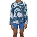 Flowers Pattern Floral Ocean Abstract Digital Art Kids  Long Sleeve Swimwear View1