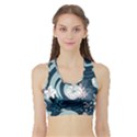 Flowers Pattern Floral Ocean Abstract Digital Art Sports Bra with Border View1