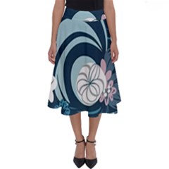 Flowers Pattern Floral Ocean Abstract Digital Art Perfect Length Midi Skirt