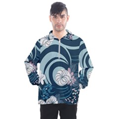 Flowers Pattern Floral Ocean Abstract Digital Art Men s Half Zip Pullover by Wegoenart