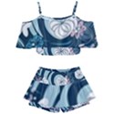 Flowers Pattern Floral Ocean Abstract Digital Art Kids  Off Shoulder Skirt Bikini View1