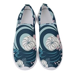 Flowers Pattern Floral Ocean Abstract Digital Art Women s Slip On Sneakers by Wegoenart