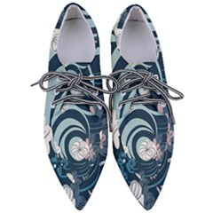 Flowers Pattern Floral Ocean Abstract Digital Art Pointed Oxford Shoes by Wegoenart