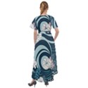 Flowers Pattern Floral Ocean Abstract Digital Art Front Wrap High Low Dress View2