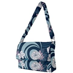 Flowers Pattern Floral Ocean Abstract Digital Art Full Print Messenger Bag (l) by Wegoenart