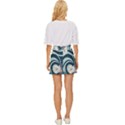 Flowers Pattern Floral Ocean Abstract Digital Art Mini Front Wrap Skirt View4