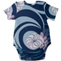 Flowers Pattern Floral Ocean Abstract Digital Art Baby Short Sleeve Bodysuit View2