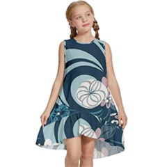 Flowers Pattern Floral Ocean Abstract Digital Art Kids  Frill Swing Dress by Wegoenart