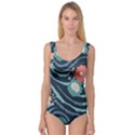 Waves Flowers Pattern Water Floral Minimalist Princess Tank Leotard  View1