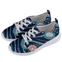 Waves Flowers Pattern Water Floral Minimalist Women s Lightweight Sports Shoes by Wegoenart