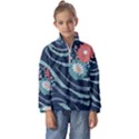 Waves Flowers Pattern Water Floral Minimalist Kids  Half Zip Hoodie View1