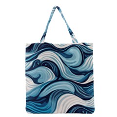 Pattern Ocean Waves Arctic Ocean Blue Nature Sea Grocery Tote Bag by Wegoenart