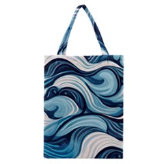 Pattern Ocean Waves Arctic Ocean Blue Nature Sea Classic Tote Bag by Wegoenart