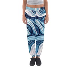 Pattern Ocean Waves Arctic Ocean Blue Nature Sea Women s Jogger Sweatpants by Wegoenart