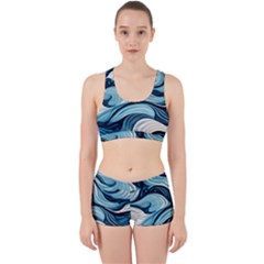 Pattern Ocean Waves Arctic Ocean Blue Nature Sea Work It Out Gym Set by Wegoenart