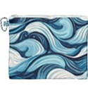 Pattern Ocean Waves Arctic Ocean Blue Nature Sea Canvas Cosmetic Bag (XXXL) View1