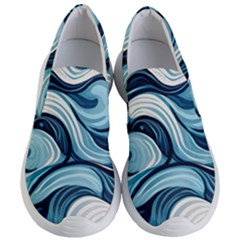 Pattern Ocean Waves Arctic Ocean Blue Nature Sea Women s Lightweight Slip Ons by Wegoenart