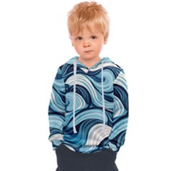 Pattern Ocean Waves Arctic Ocean Blue Nature Sea Kids  Overhead Hoodie by Wegoenart