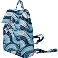 Pattern Ocean Waves Arctic Ocean Blue Nature Sea Buckle Everyday Backpack by Wegoenart