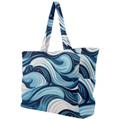 Pattern Ocean Waves Arctic Ocean Blue Nature Sea Simple Shoulder Bag by Wegoenart