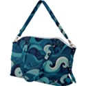 Waves Ocean Sea Abstract Whimsical Abstract Art Canvas Crossbody Bag View2