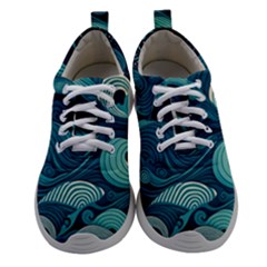 Waves Ocean Sea Abstract Whimsical Abstract Art Women Athletic Shoes by Wegoenart