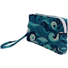 Waves Ocean Sea Abstract Whimsical Abstract Art Wristlet Pouch Bag (small)