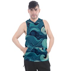 Waves Ocean Sea Abstract Whimsical Abstract Art Men s Sleeveless Hoodie by Wegoenart