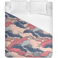 Waves Ocean Sea Water Pattern Rough Seas Duvet Cover (california King Size) by Wegoenart