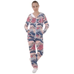 Waves Ocean Sea Water Pattern Rough Seas Women s Tracksuit by Wegoenart