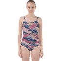 Waves Ocean Sea Water Pattern Rough Seas Cut Out Top Tankini Set View1