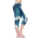 Waves Ocean Sea Pattern Water Tsunami Rough Seas Capri Leggings  View4