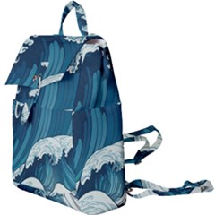 Waves Ocean Sea Pattern Water Tsunami Rough Seas Buckle Everyday Backpack by Wegoenart