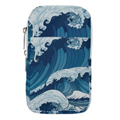 Waves Ocean Sea Pattern Water Tsunami Rough Seas Waist Pouch (small) by Wegoenart