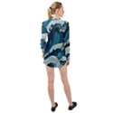 Waves Ocean Sea Pattern Water Tsunami Rough Seas Long Sleeve Chiffon Shirt View2