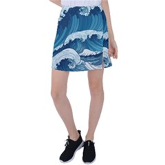 Waves Ocean Sea Pattern Water Tsunami Rough Seas Tennis Skirt by Wegoenart