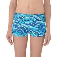 Pattern Ocean Waves Blue Nature Sea Abstract Boyleg Bikini Bottoms by Wegoenart