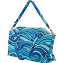 Pattern Ocean Waves Blue Nature Sea Abstract Canvas Crossbody Bag View2