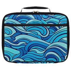 Pattern Ocean Waves Blue Nature Sea Abstract Full Print Lunch Bag by Wegoenart