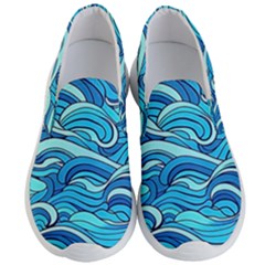 Pattern Ocean Waves Blue Nature Sea Abstract Men s Lightweight Slip Ons by Wegoenart