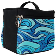 Pattern Ocean Waves Blue Nature Sea Abstract Make Up Travel Bag (big) by Wegoenart