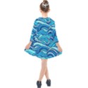 Pattern Ocean Waves Blue Nature Sea Abstract Kids  Quarter Sleeve Shirt Dress View2