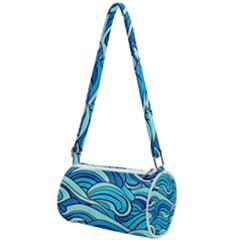 Pattern Ocean Waves Blue Nature Sea Abstract Mini Cylinder Bag by Wegoenart